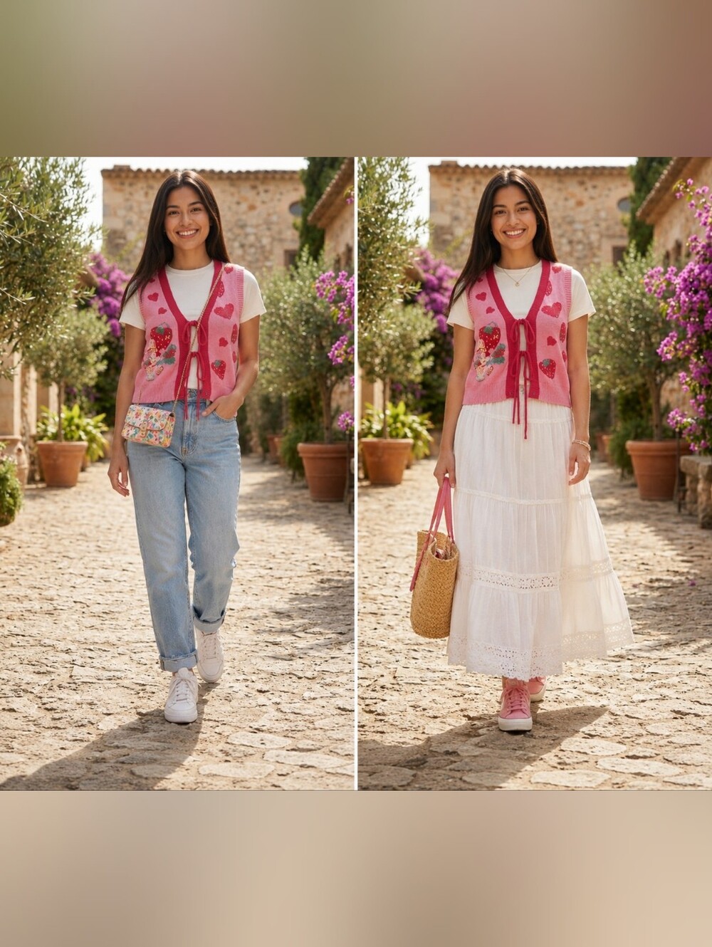 Pink Strawberry Shortcake Knit Vest